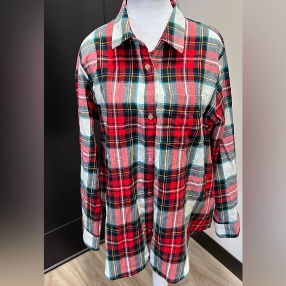 Old Navy Women’s XL Red/Black/White Flannel 100% Cotton Soft - Picture 1 of 7